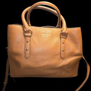 Kate Spade Tan Pebbled Leather Crossbody/Handbag Adjustable Strap Gold Hardware